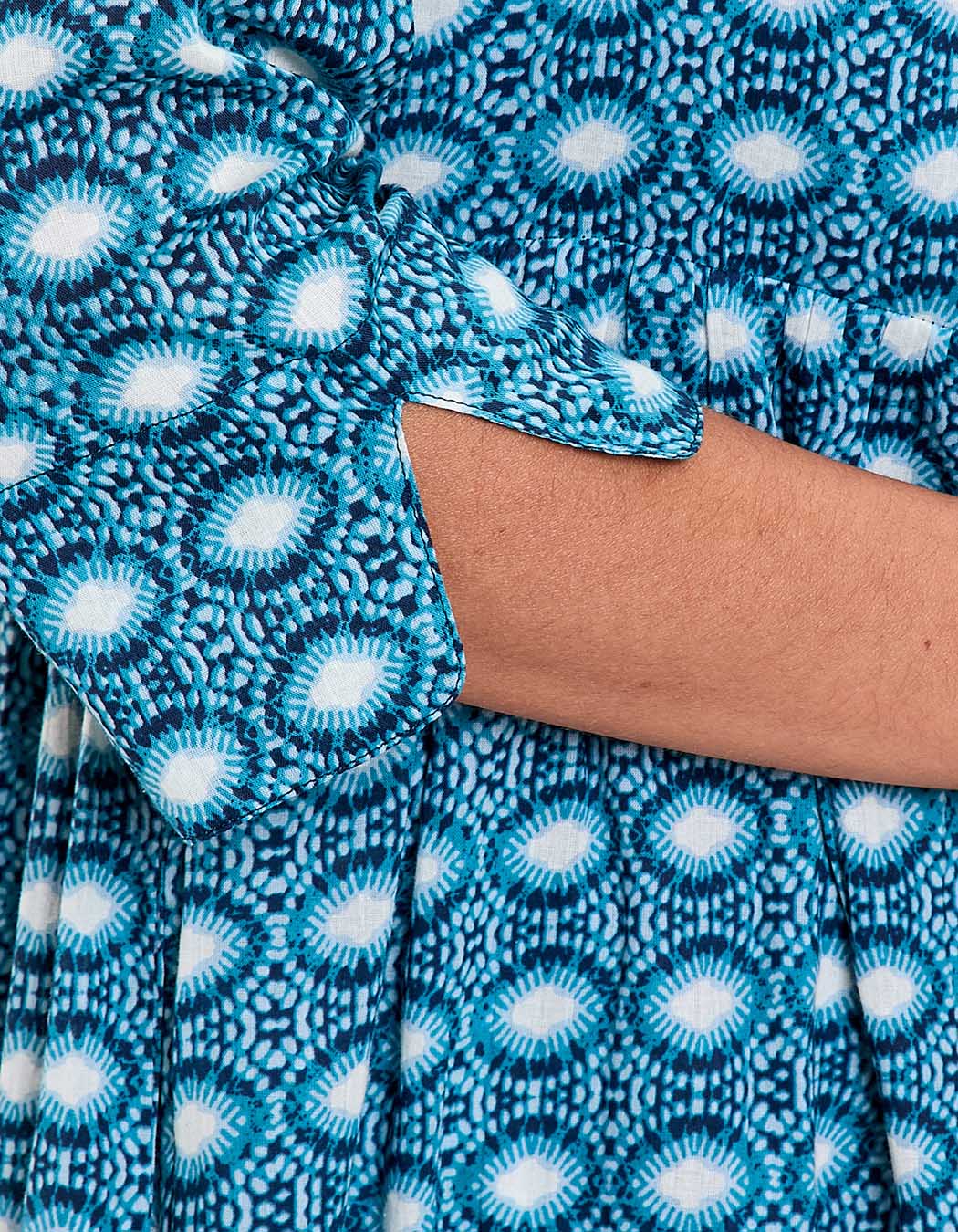 Robe longue imprimée en voile de coton imprimé La Fiancée