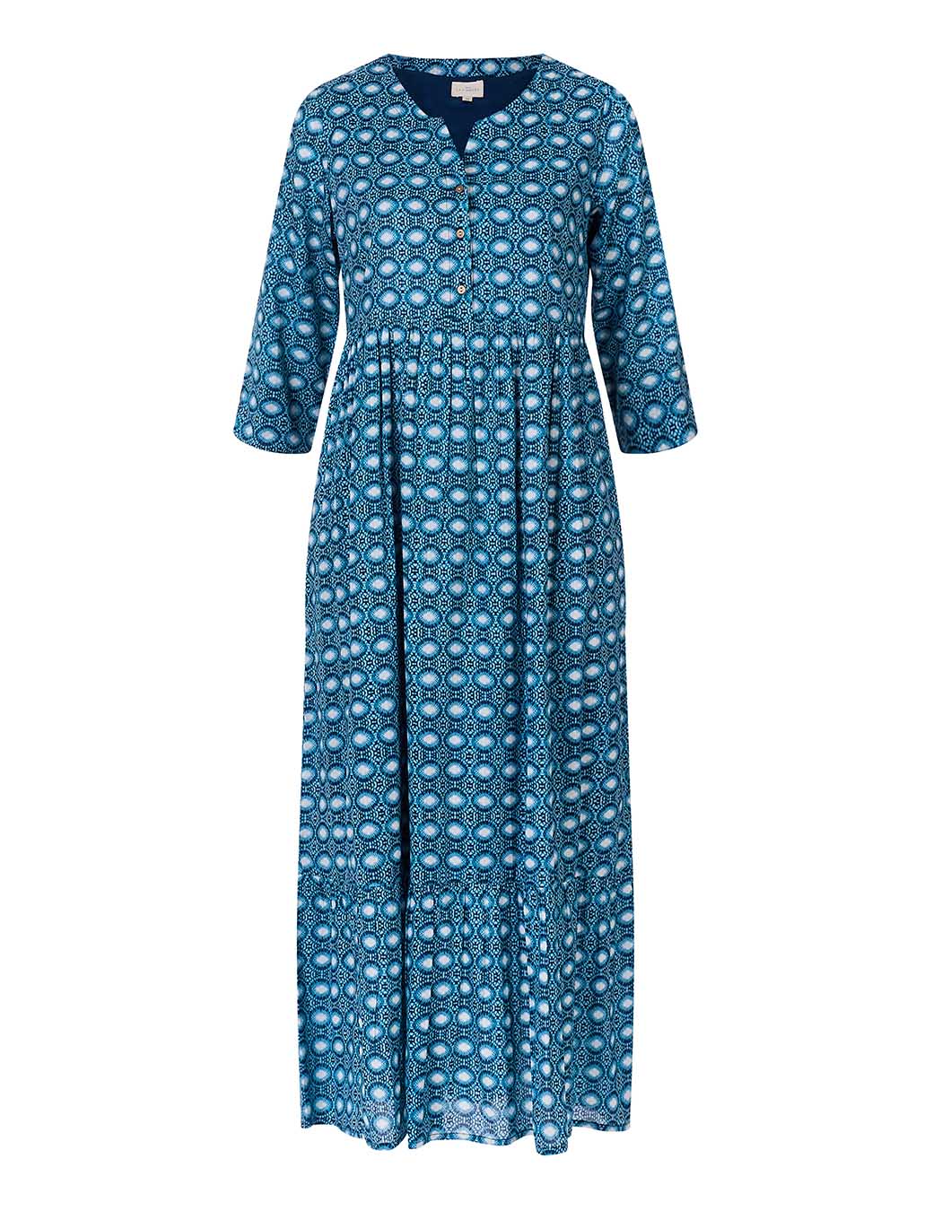Robe longue imprimée en voile de coton imprimé La Fiancée