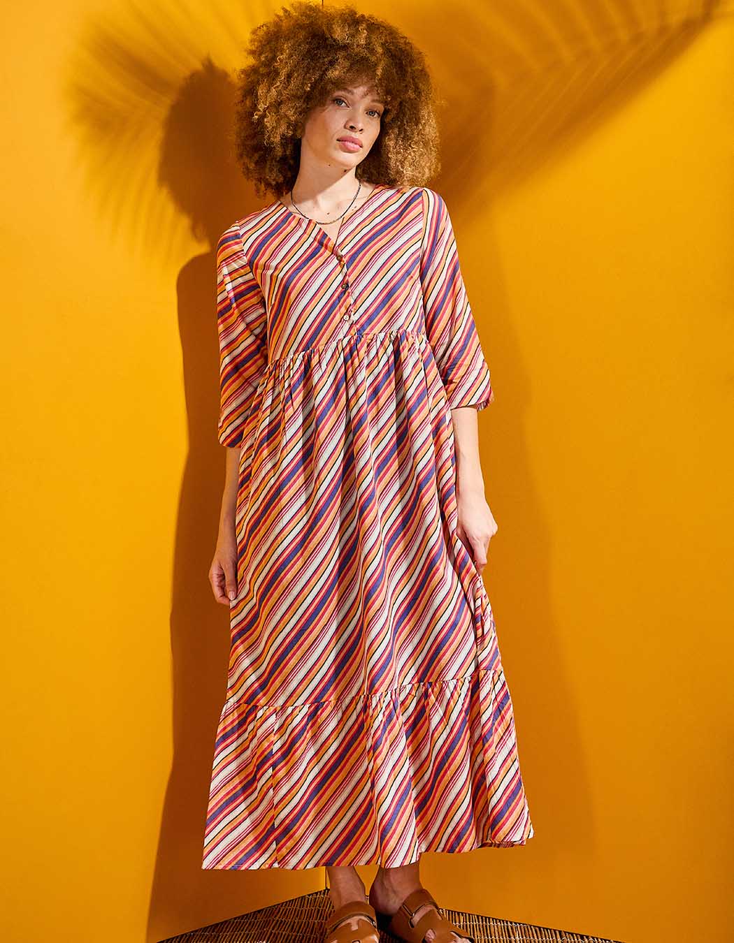 Robe longue imprimée en voile de coton imprimé La Fiancée