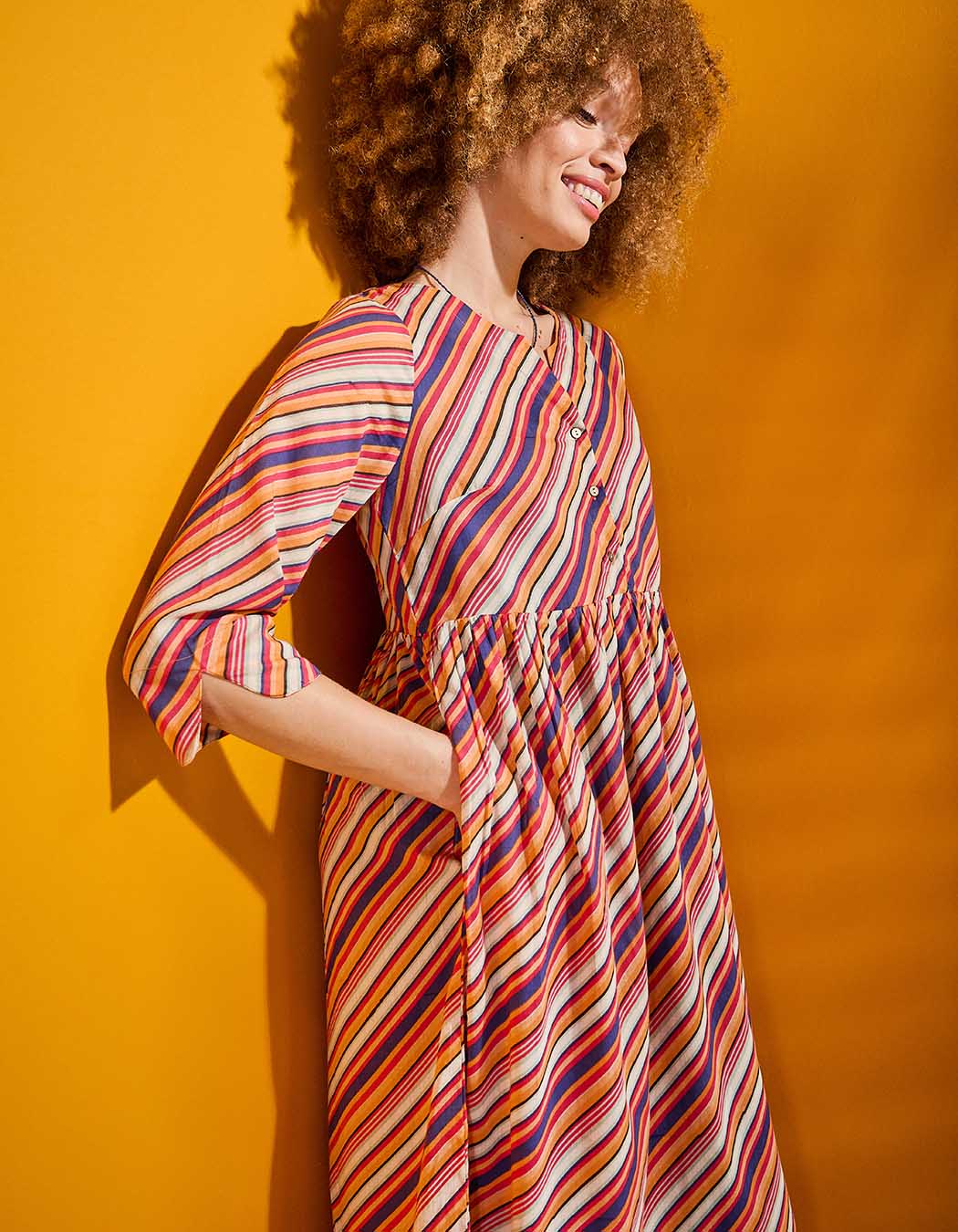 Robe longue imprimée en voile de coton imprimé La Fiancée