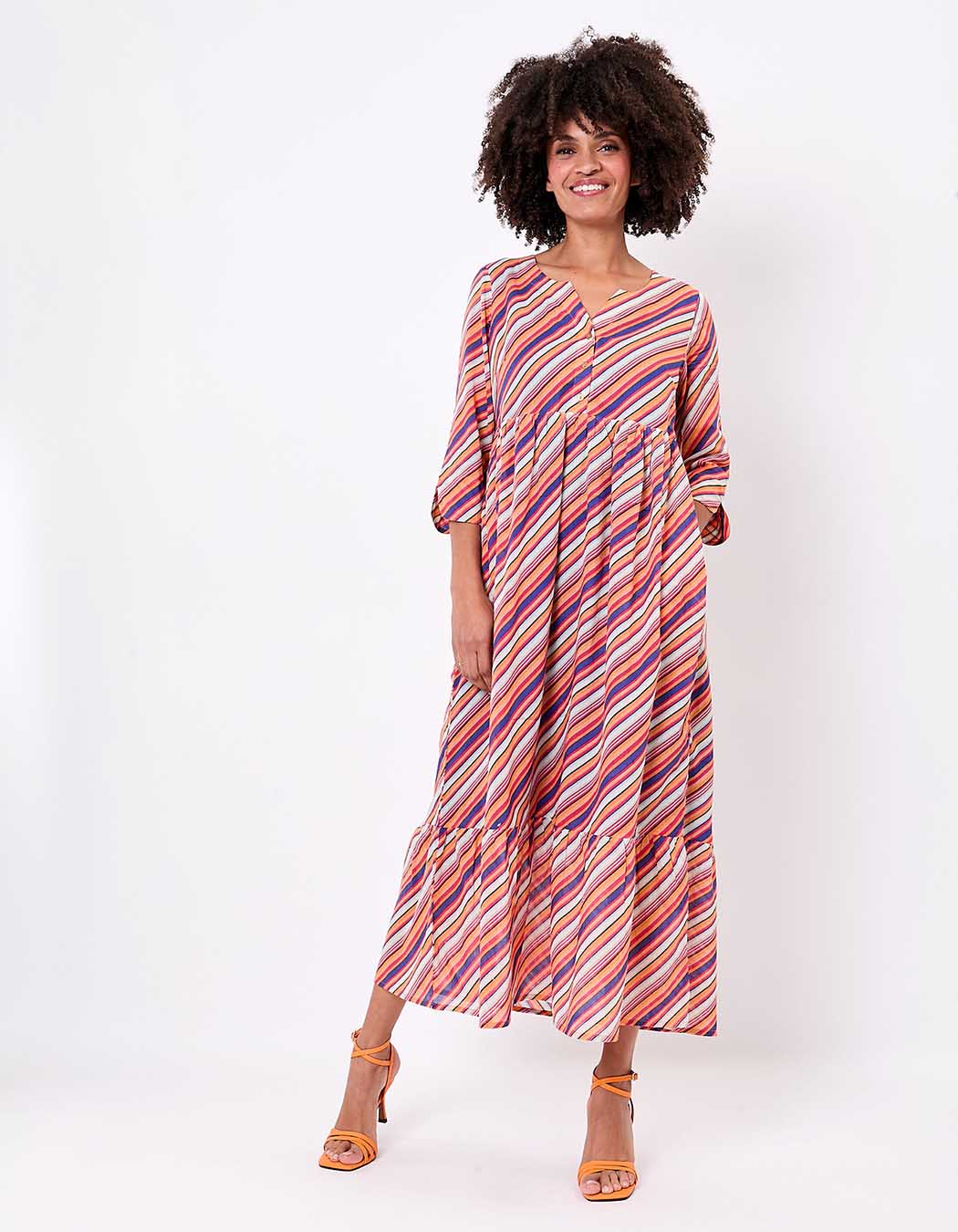 Robe longue imprimée en voile de coton imprimé La Fiancée