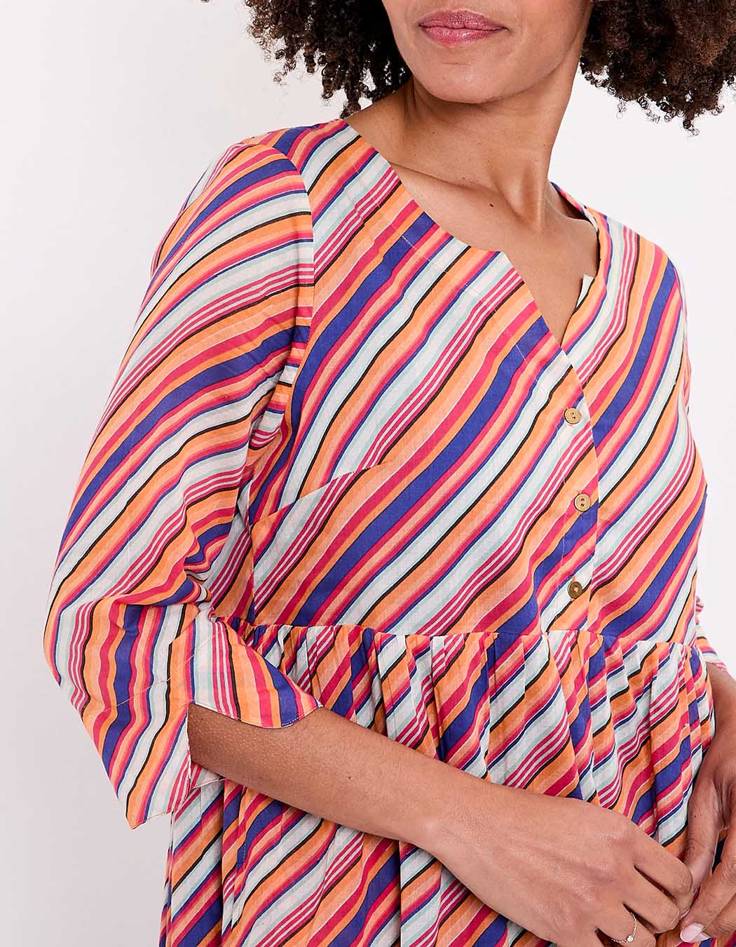 Robe longue imprimée en voile de coton imprimé La Fiancée