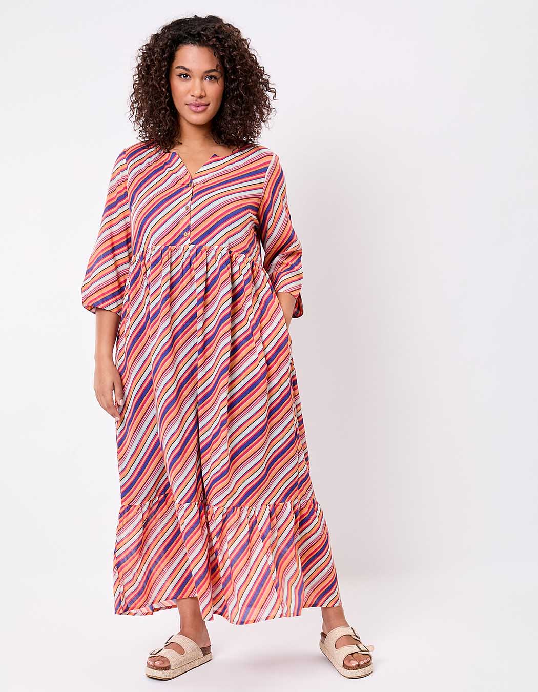 Robe longue imprimée en voile de coton imprimé La Fiancée