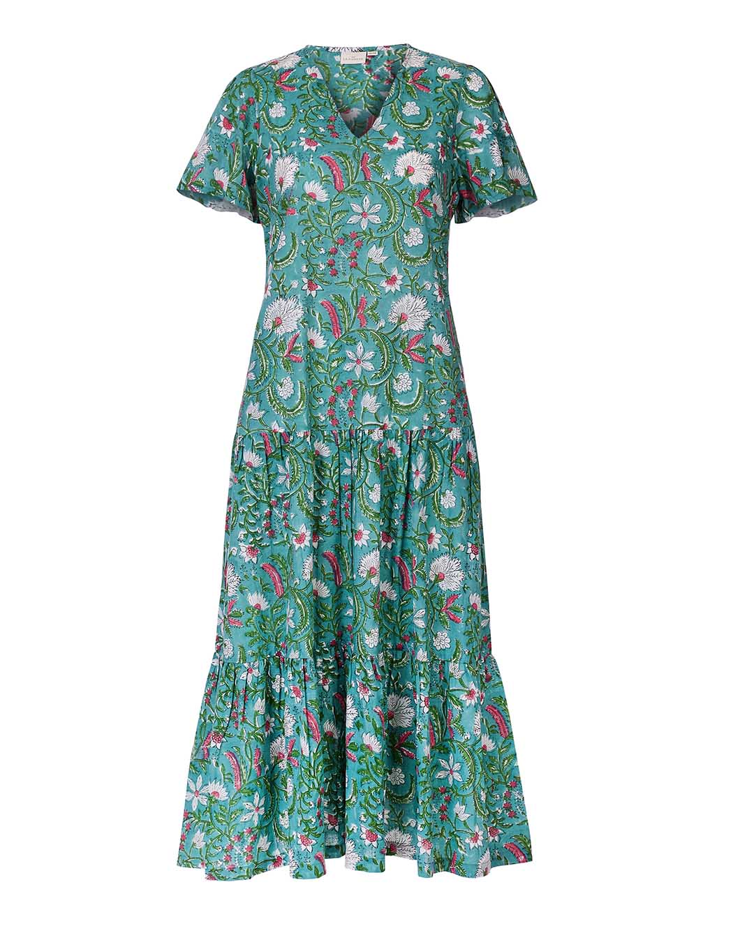 Robe longue coton à volants imprimé La Fiancée