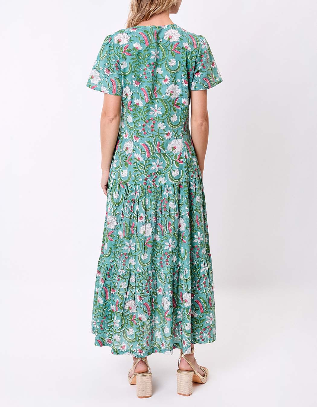 Robe longue coton à volants imprimé La Fiancée