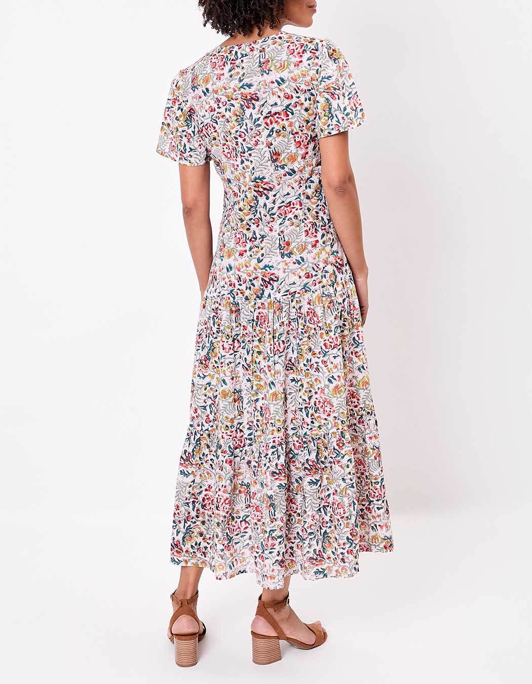 Robe longue coton à volants imprimé La Fiancée
