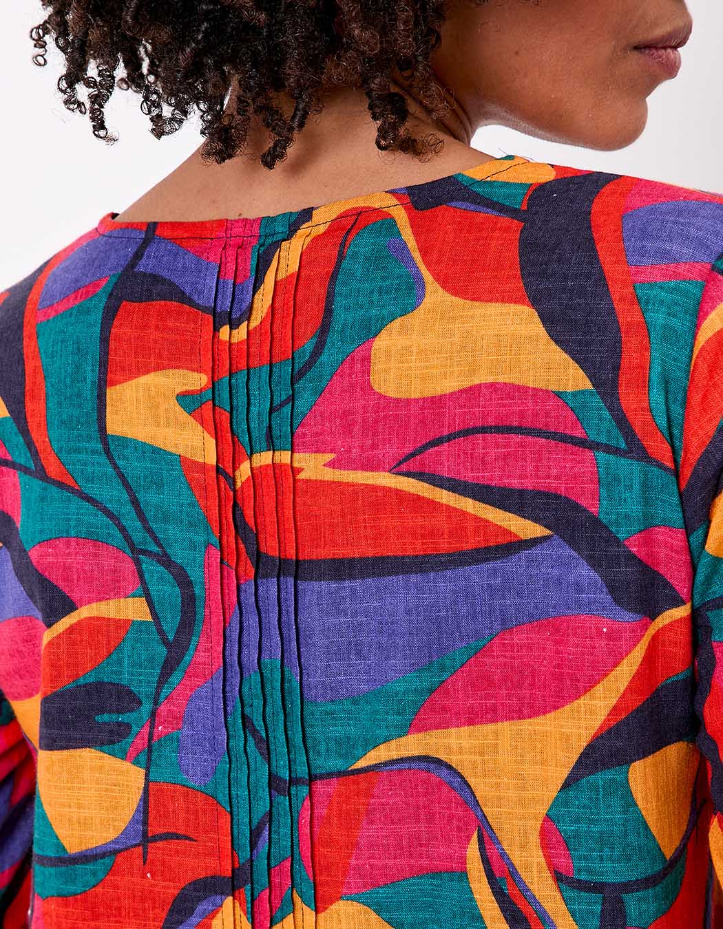 Robe évasée coton bio plissé imprimé La Fiancée
