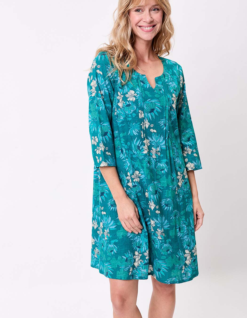 Robe évasée coton bio plissé imprimé La Fiancée