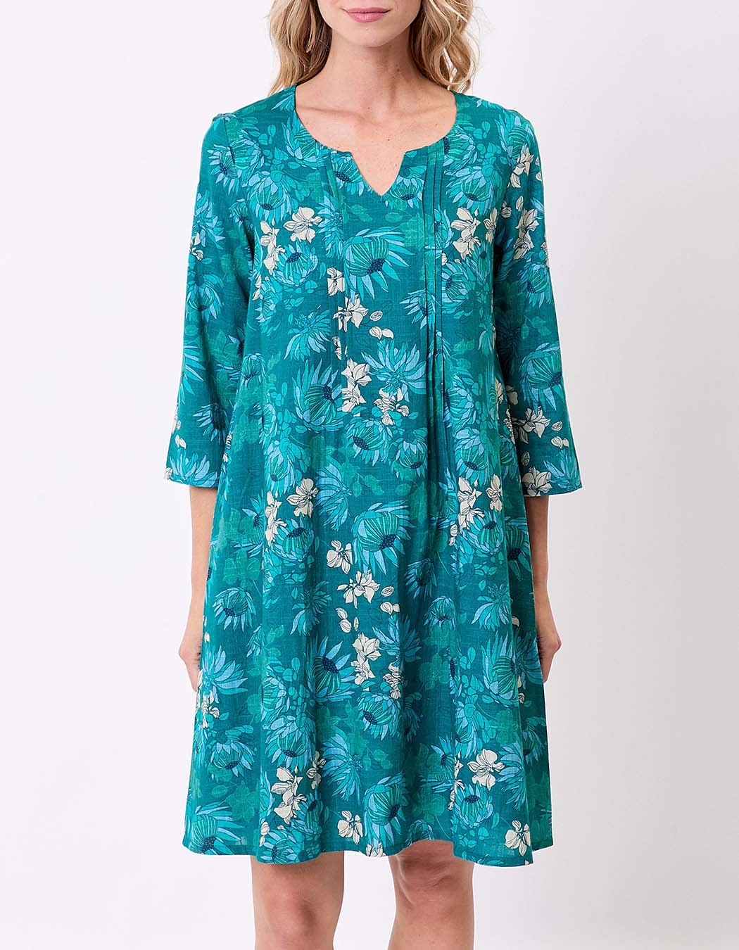Robe évasée coton bio plissé imprimé La Fiancée