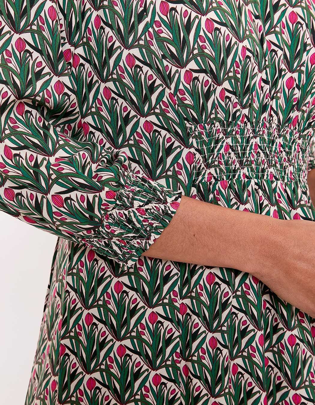 Robe midi fluide ajustée imprimé La Fiancée