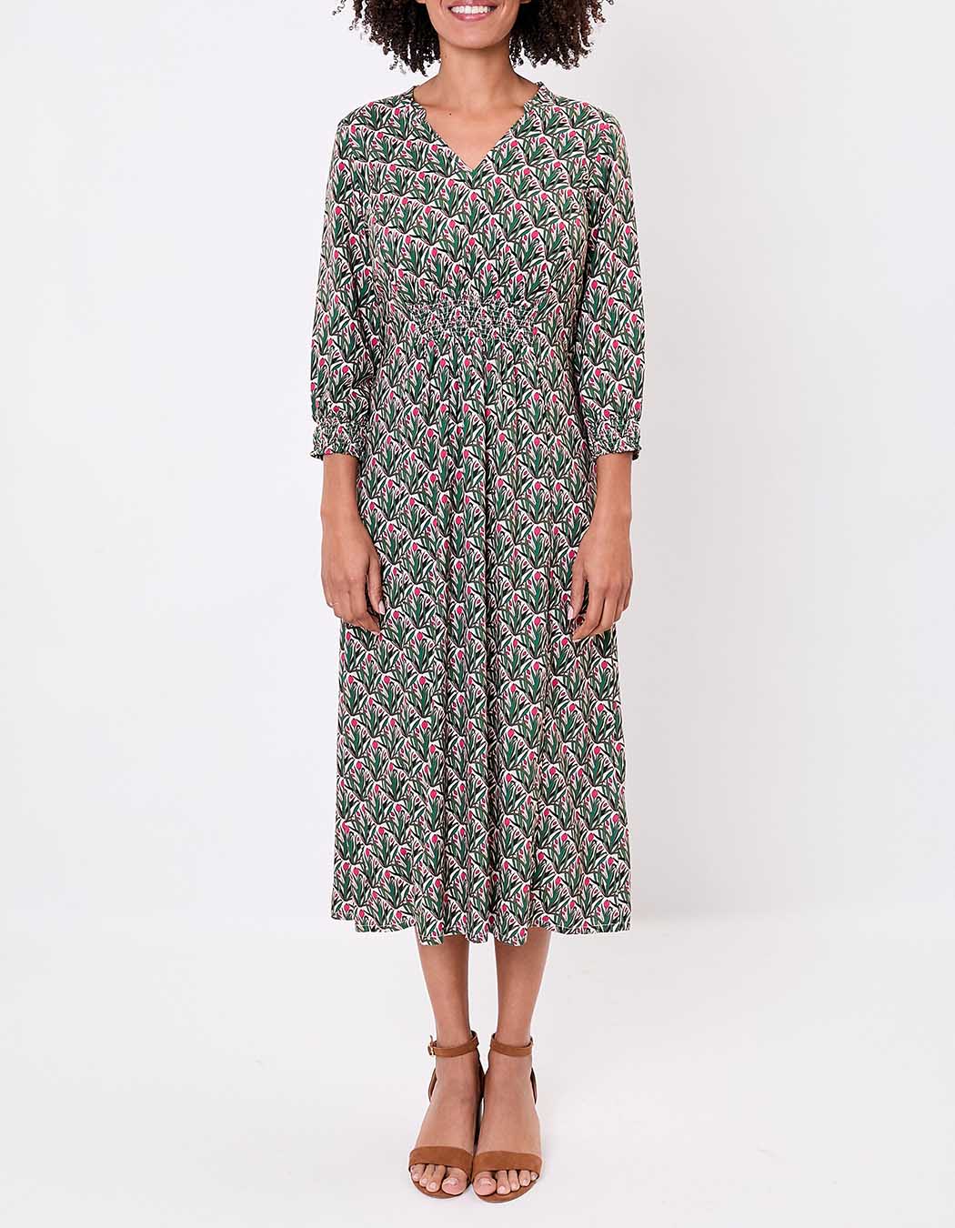 Robe midi fluide ajustée imprimé La Fiancée