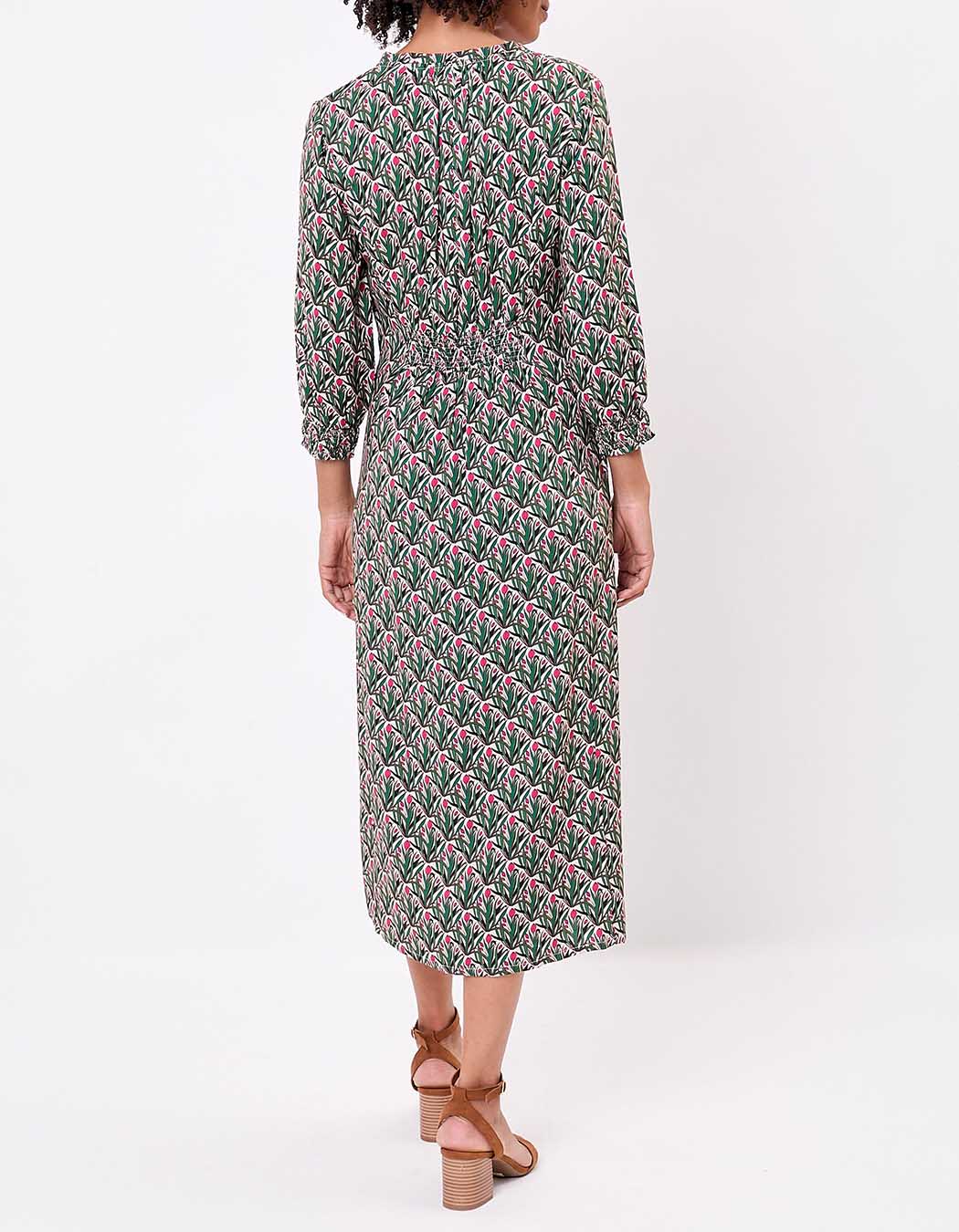 Robe midi fluide ajustée imprimé La Fiancée