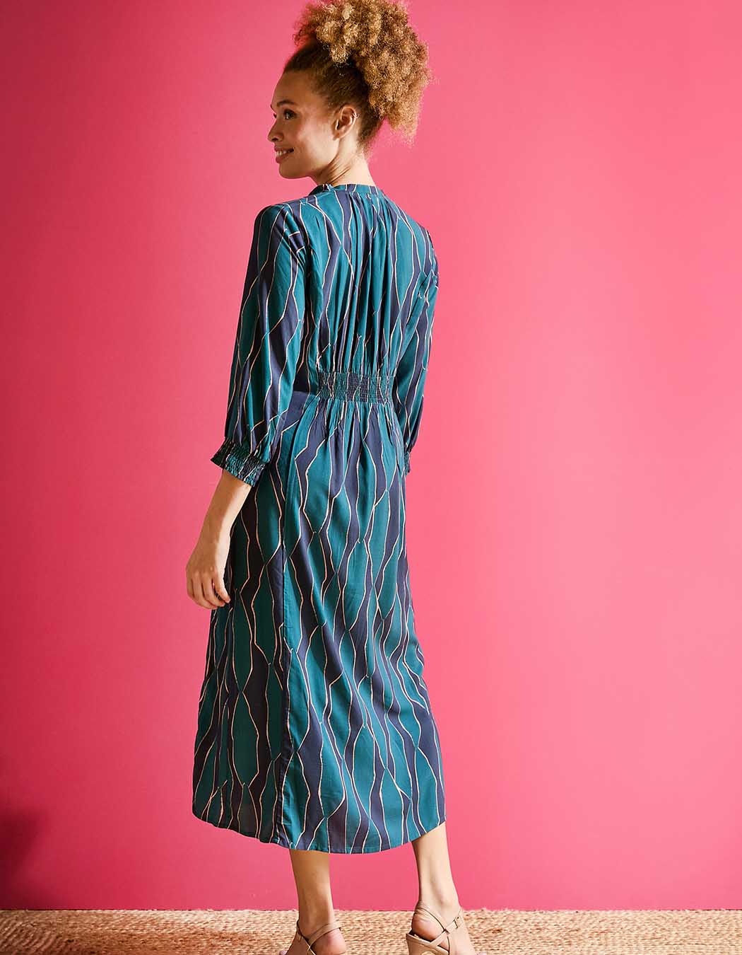 Robe midi fluide ajustée imprimé La Fiancée