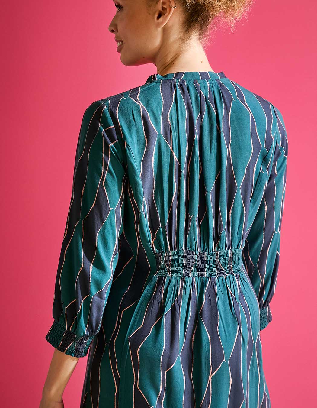 Robe midi fluide ajustée imprimé La Fiancée