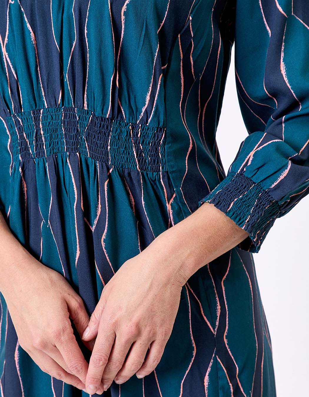 Robe midi fluide ajustée imprimé La Fiancée