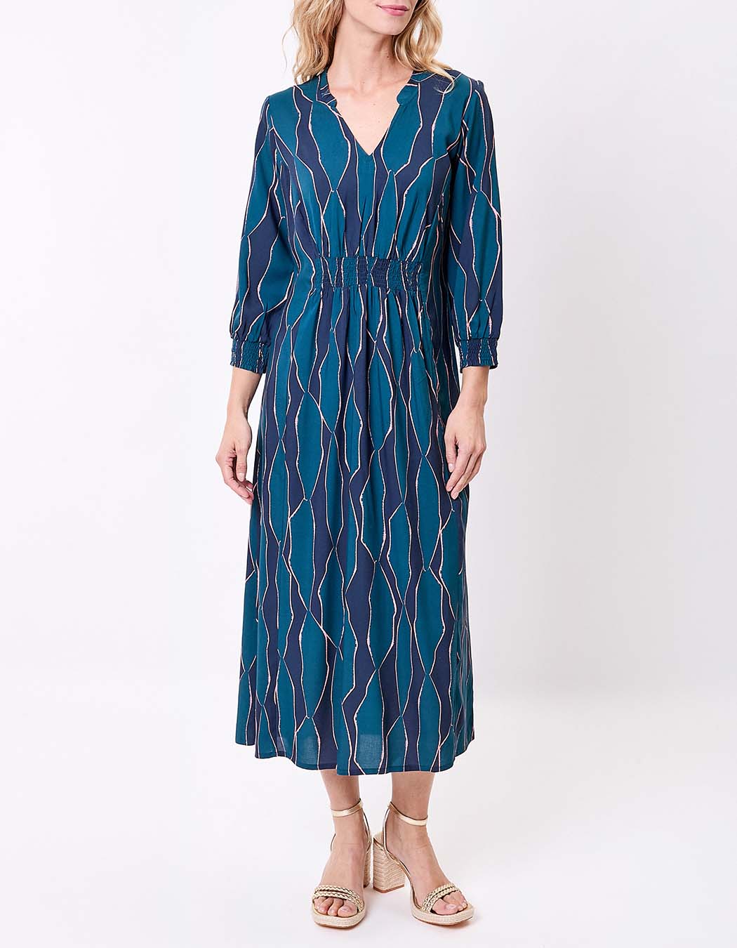Robe midi fluide ajustée imprimé La Fiancée