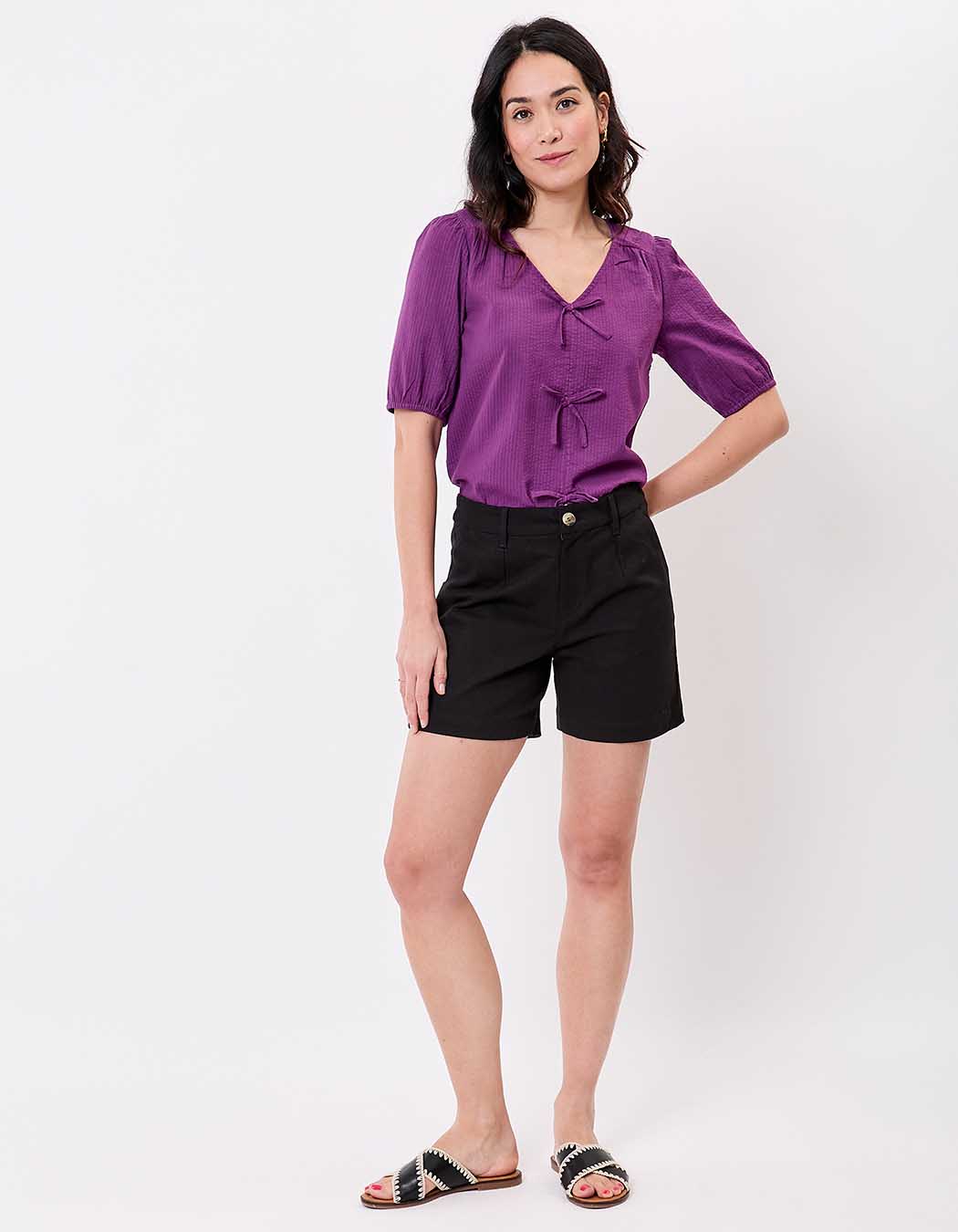 Short coton élasthanne uni imprimé La Fiancée