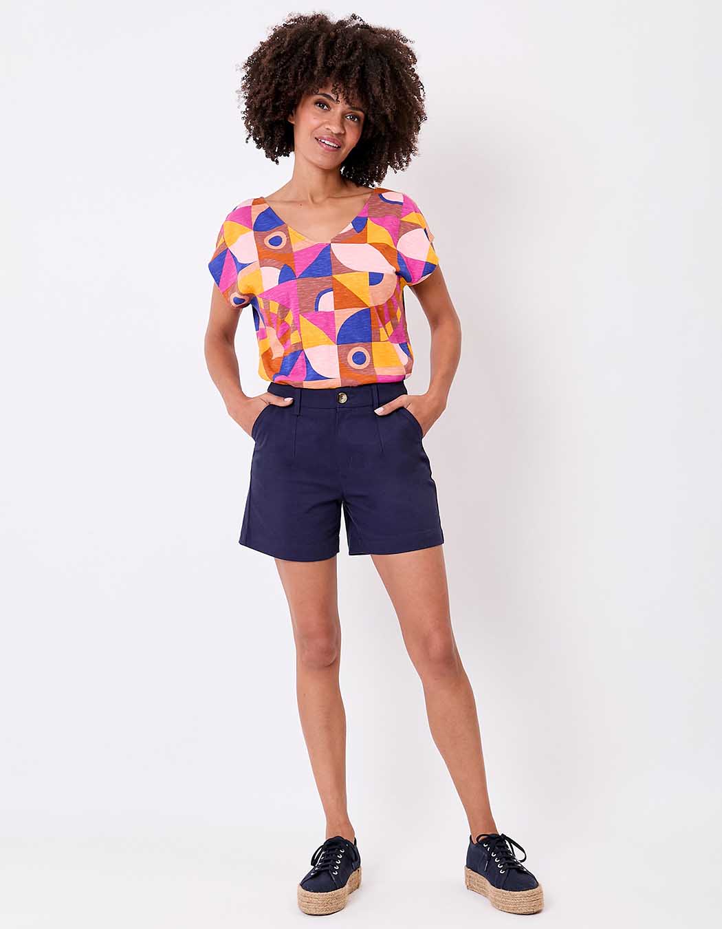 Short coton élasthanne uni imprimé La Fiancée
