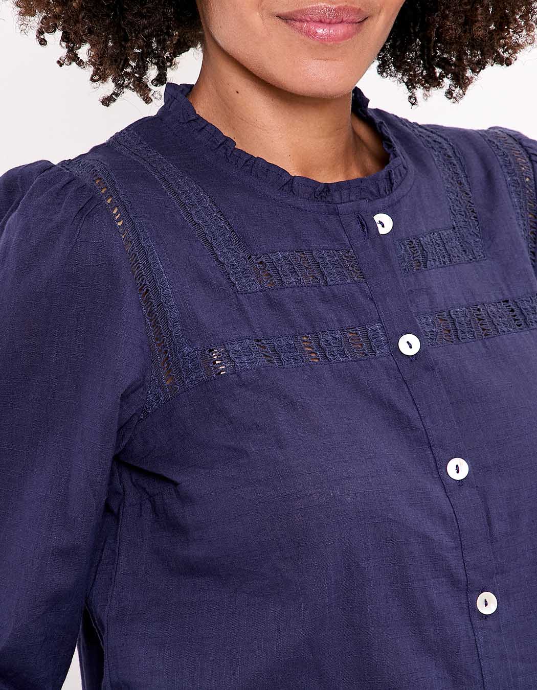 Chemise macramé coton bio imprimé La Fiancée
