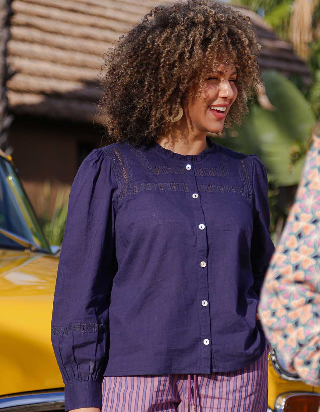 Chemise macramé coton bio imprimé La Fiancée