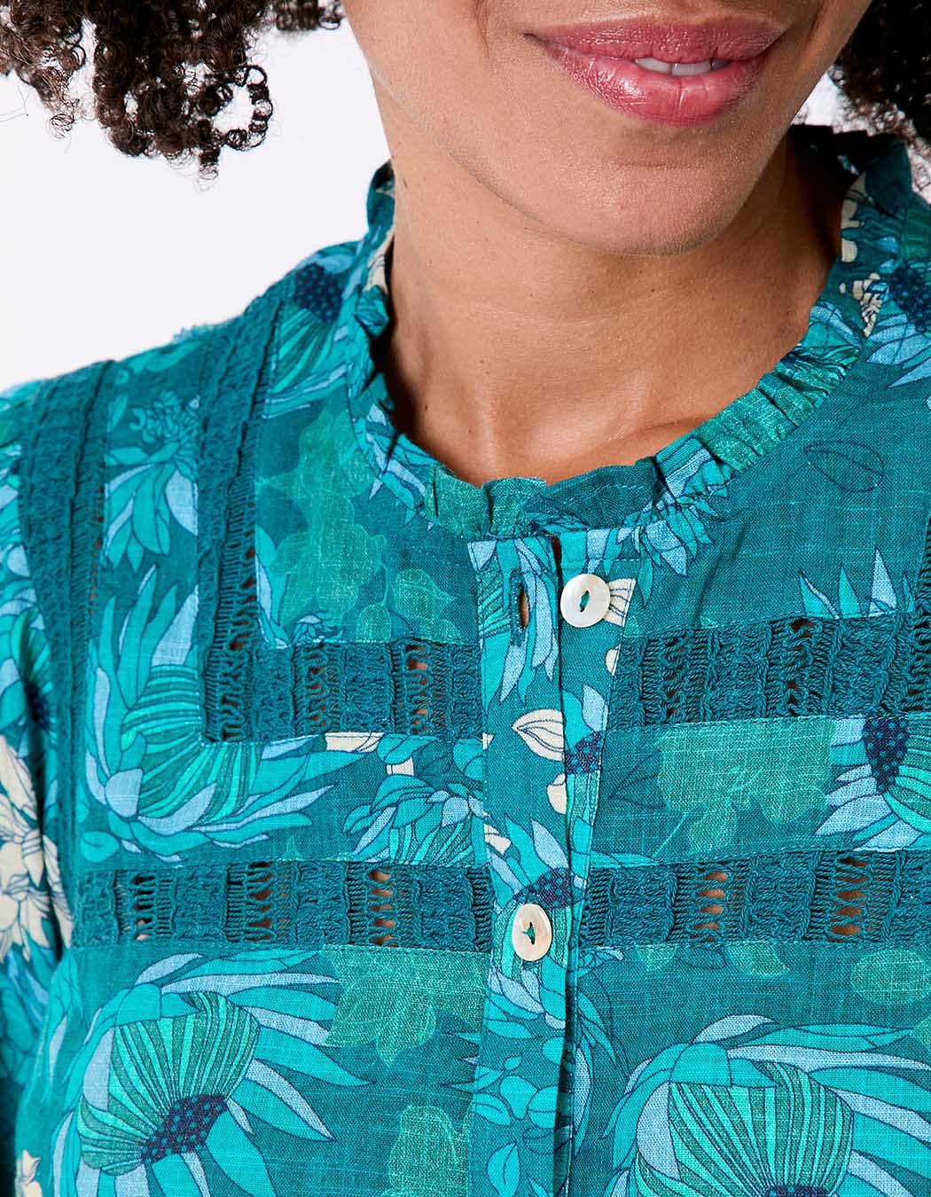 Chemise macramé coton bio imprimé La Fiancée