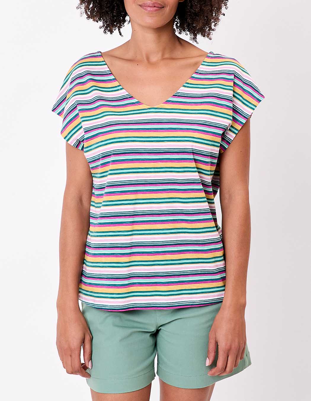 T-shirt coton bio col V imprimé La Fiancée