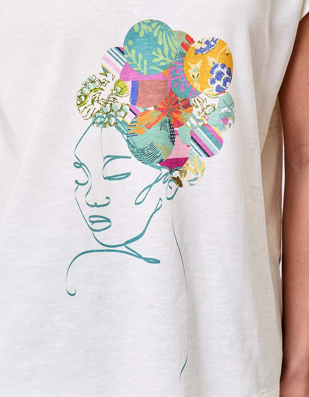 T-shirt coton bio col V imprimé La Fiancée