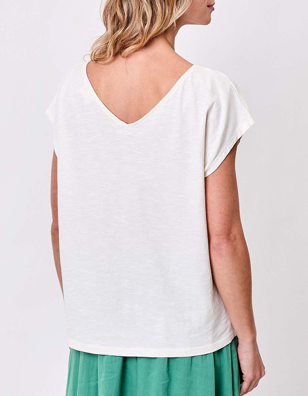 T-shirt coton bio col V imprimé La Fiancée