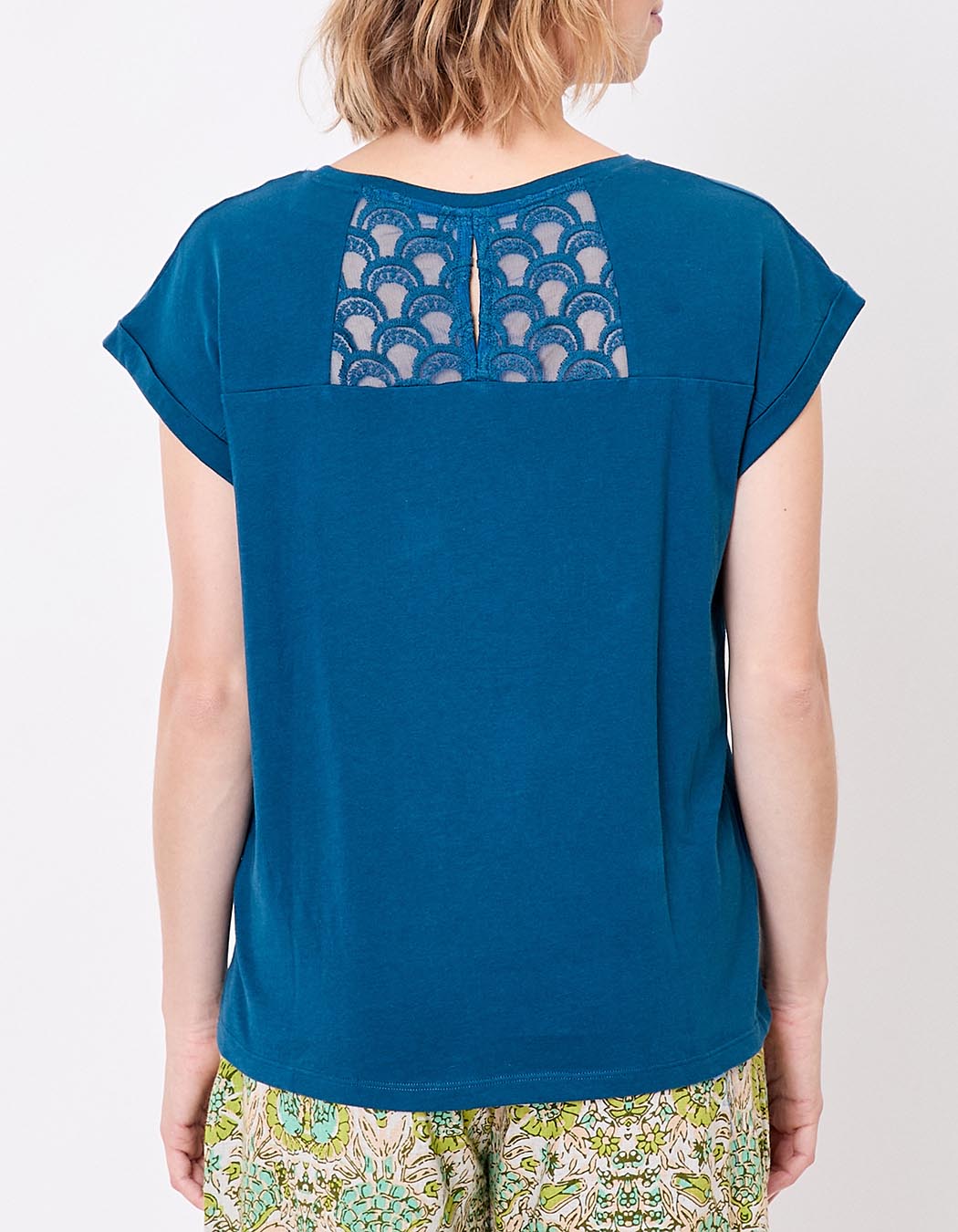 T-shirt coton bio dentelle imprimé La Fiancée