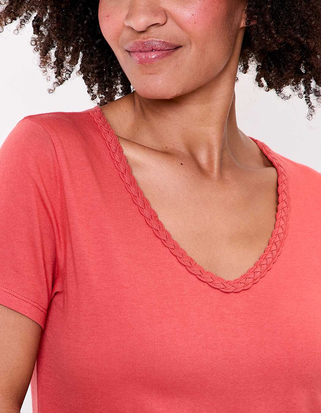 T-shirt coton bio col tressé imprimé La Fiancée