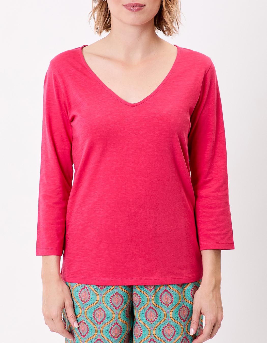 T-shirt uni manches 3/4 coton bio imprimé La Fiancée
