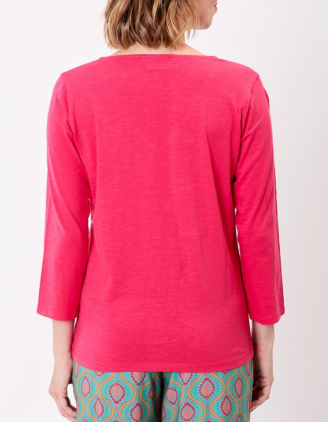 T-shirt uni manches 3/4 coton bio imprimé La Fiancée