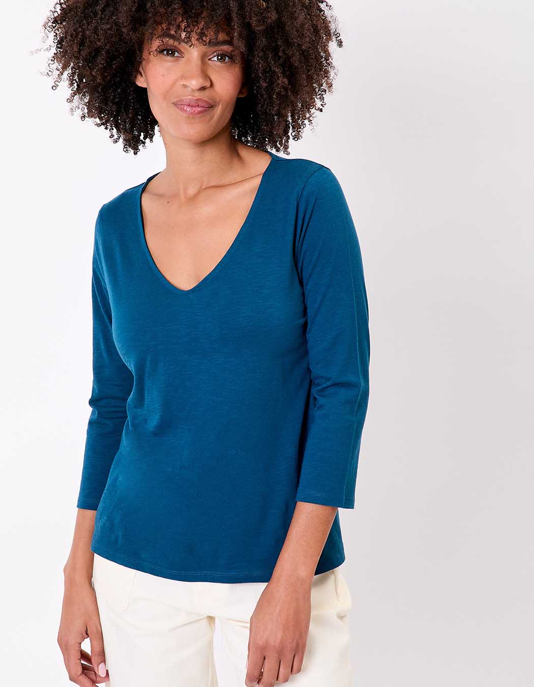 T-shirt uni manches 3/4 coton bio imprimé La Fiancée