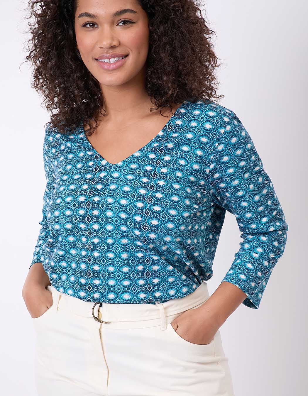 T-shirt imprimé manches 3/4 coton bio imprimé La Fiancée