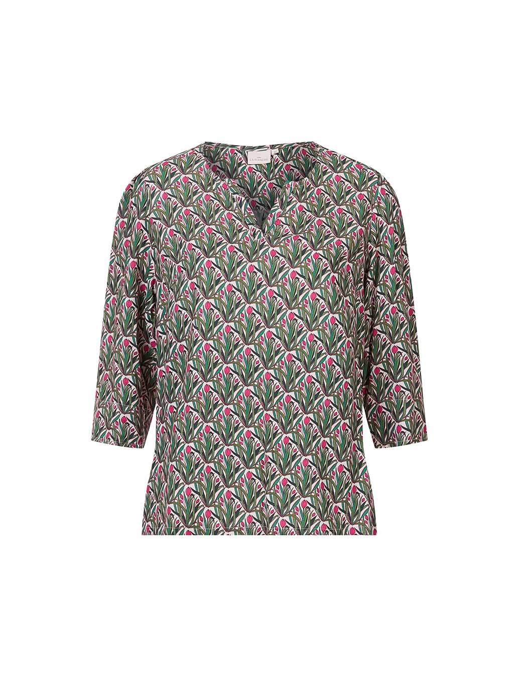 Blouse fluide col tunisien imprim&eacute; La Fianc&eacute;e