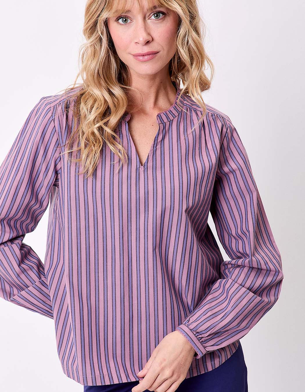 Blouse coton bio rayée manches longues imprimé La Fiancée
