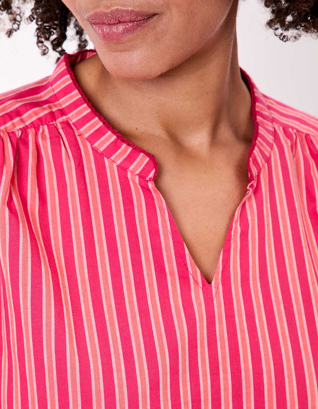 Blouse coton bio rayée manches longues imprimé La Fiancée