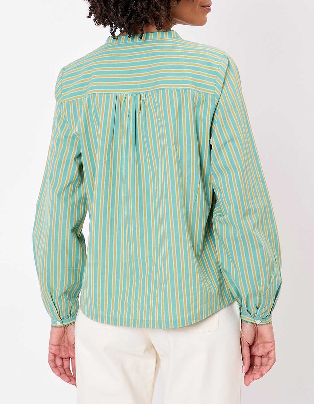Blouse coton bio rayée manches longues imprimé La Fiancée