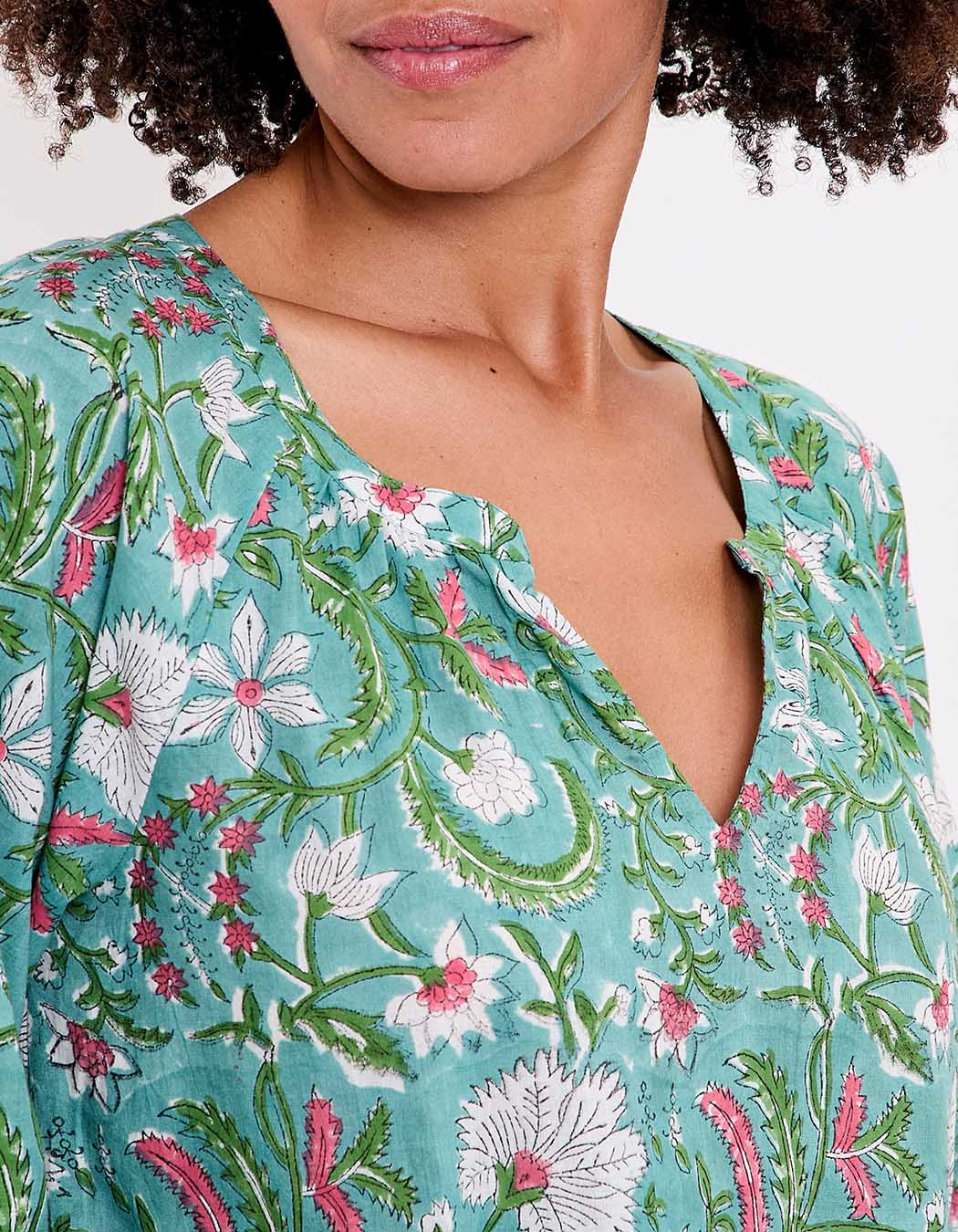Blouse coton ample à manches longues imprimé La Fiancée