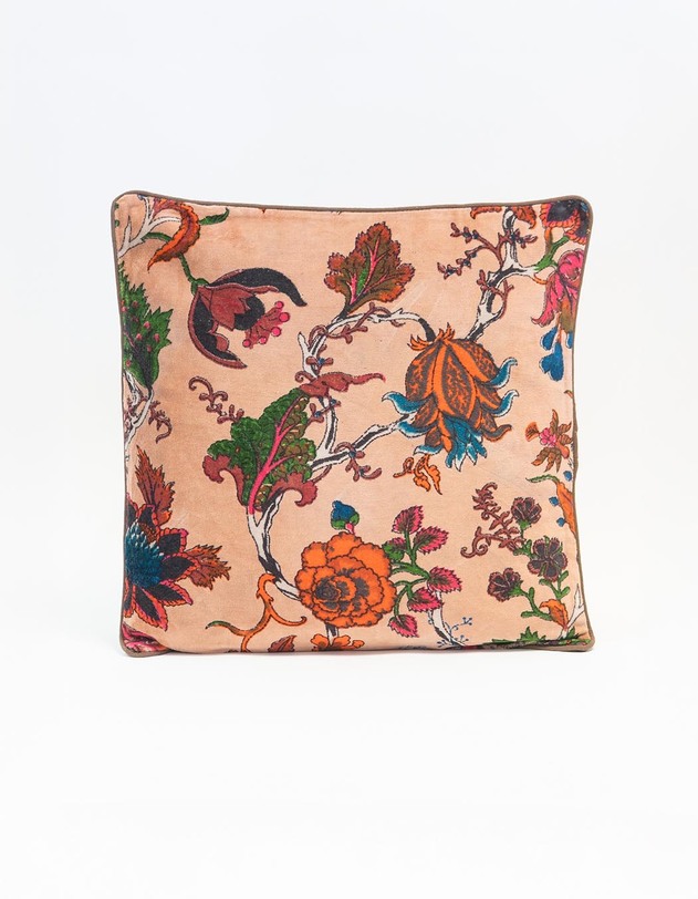 Coussin carr&eacute; velours imprim&eacute; imprim&eacute; La Fianc&eacute;e