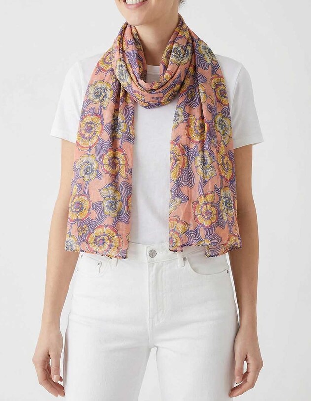 Foulard voile de coton bio imprim&eacute; La Fianc&eacute;e