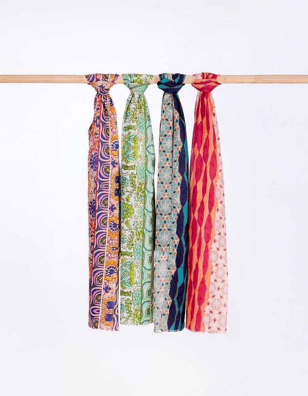 Etole voile de coton bio mix print imprim&eacute; La Fianc&eacute;e