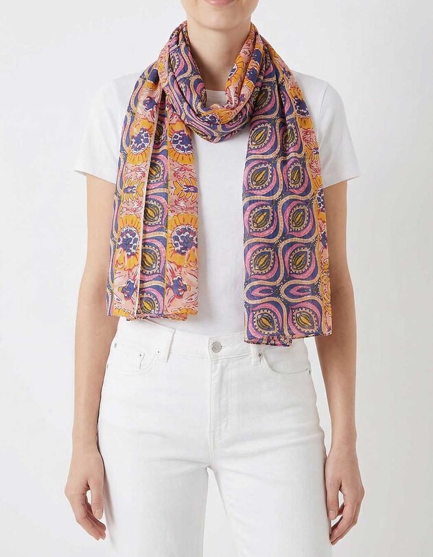 Etole voile de coton bio mix print imprim&eacute; La Fianc&eacute;e