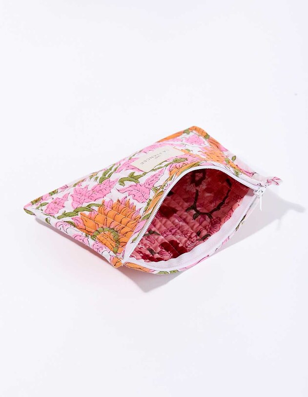 Petite pochette matelass&eacute;e en coton imprim&eacute; La Fianc&eacute;e