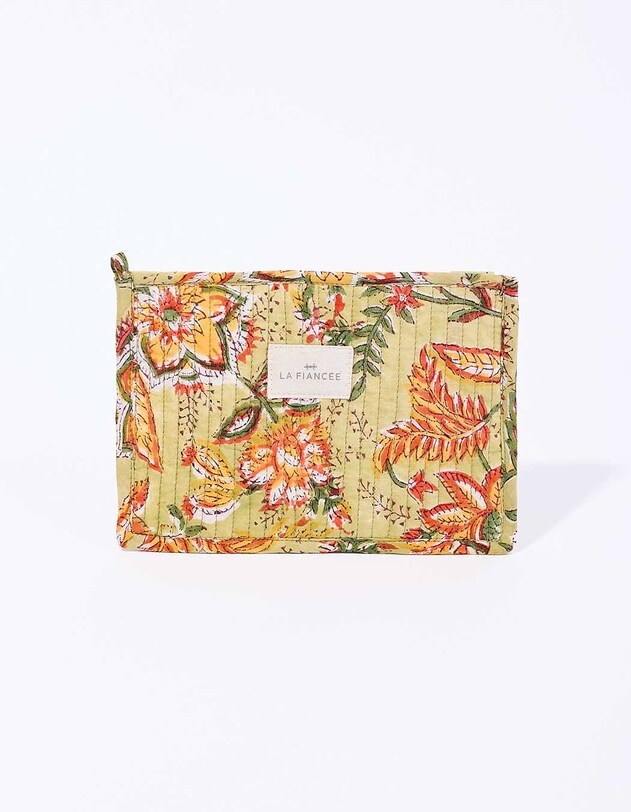 Petite pochette matelass&eacute;e en coton imprim&eacute; La Fianc&eacute;e