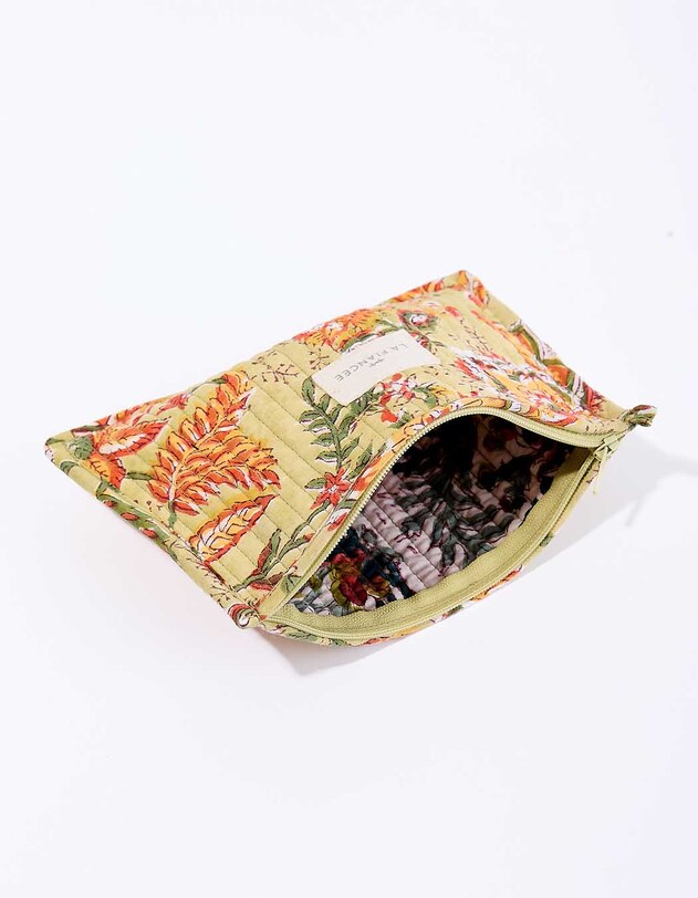 Petite pochette matelass&eacute;e en coton imprim&eacute; La Fianc&eacute;e