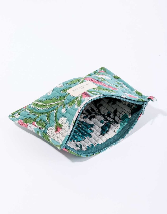 Petite pochette matelass&eacute;e en coton imprim&eacute; La Fianc&eacute;e