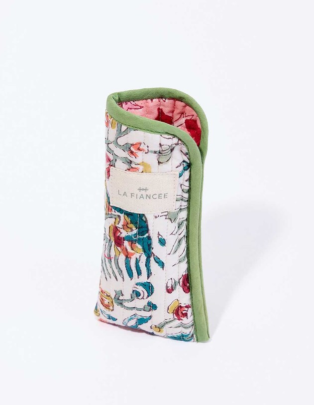 Pochette lunettes matelass&eacute;e en coton MIKEL