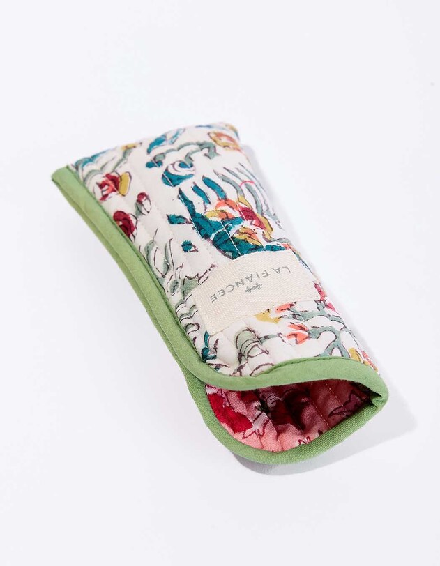 Pochette lunettes matelass&eacute;e en coton MIKEL
