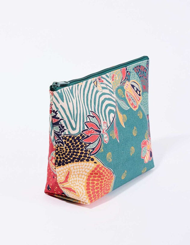 Grande pochette coton zipp&eacute;e imprim&eacute; La Fianc&eacute;e